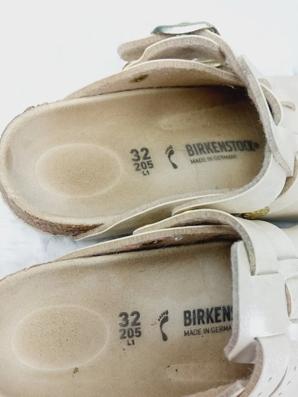Birkenstock Cream Metallic Two-Strap Clog Sandal for Kids